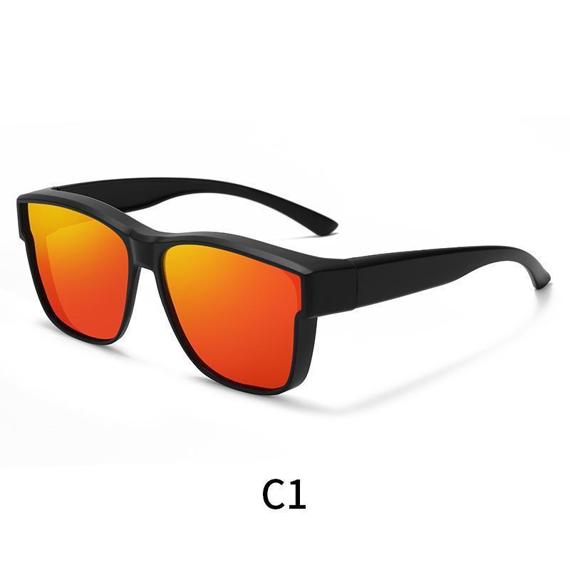 XUH 3pcs Unisex Nylon Flip-Up Overglasses Sunglasses - Black Frame, Silver Mirrored Lenses, UV400 Sun Protective, Easy Adjustment, Dual-Use for Myopia Wearers, Driving, Fishing, Mirrored Shades