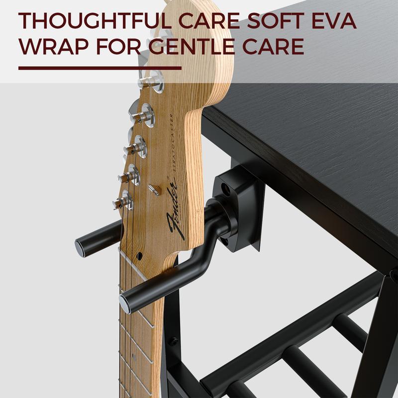 MAHANCRIS Guitar Stand for Acoustic Holder, Electric Guitar, Bass, Ukulele, Multiple Guitar Rack Holder, Floor Adjustable for Guitars, Guitar Amp Accessories, for Home Music Studio, Black MAHANCRIS Guitar Stand for Acoustic Holder, Electric Guitar, Bass, Ukulele, Multiple Guitar Rack Holder, Floor Adjustable for Guitars, Guitar Amp Accessories, for Home Music Studio, Black