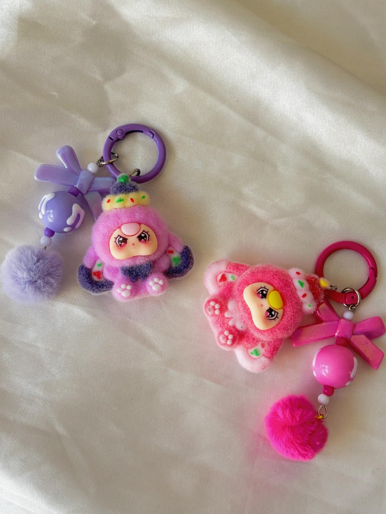 Plush Cartoon Keychain Charm, Cute Plush Toy Pendant, Friendship Gift, Adorable Plush Accessory, Perfect for Friends and Family