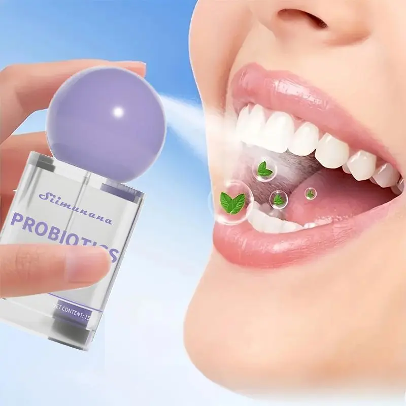 Probiotic Mouth Spray with Oral Probiotics for Long-Lasting Freshness & Oral Care - Sugar-Free, Alcohol-Free Fruity Formula, 15ml Daily Gentle