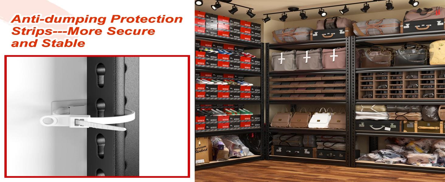 Raybee Furniture Garage Shelving Storage Shelves 5 Tier Metal Storage Shelving Unit Adjustable Garage Shelf Storage for Craft Warehouse Pantry Basement Kitchen Cabinet Organizers Organiser Racks