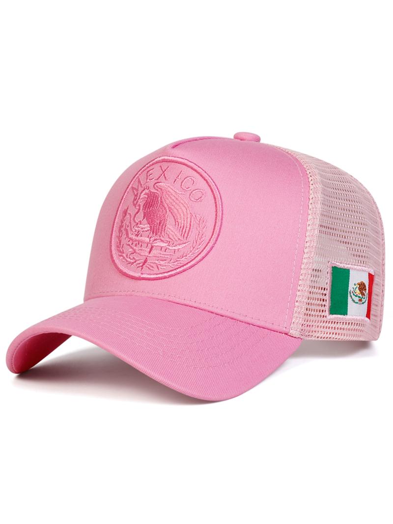 Mexico Flag Design Baseball Cap, Casual Outdoor Sports Hat for Men & Women, Adjustable Sun Protection Cap for Daily Wear, Embroidery Adjustable Hat