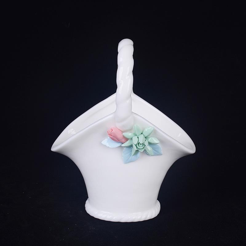 Exquisite Handmade Ceramic Flower Basket New Handcrafted Ceramic Flower Basket Home Decor Ceramic Ornament Gift