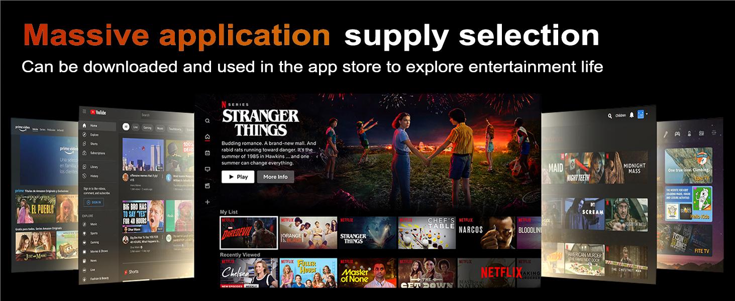 MiniProjector2026 290 Lumens Portable Projector with Auto Keystone Correction 180° Rotatable Android OS 130" Screen Bluetooth dual WiFi Smart Allwinner 720P Home cinema Theater Essential Audio bedroom portable movie theater windows