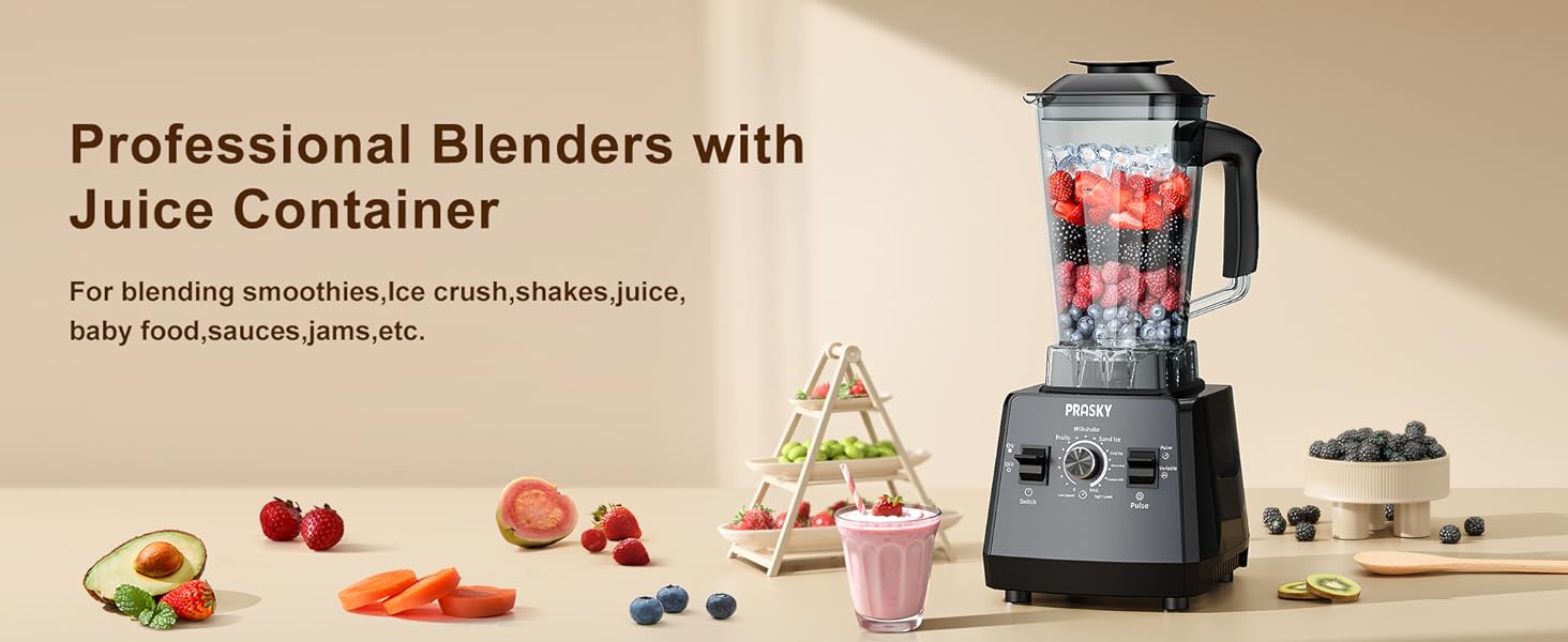 [LIVE]Prasky Professional 68oz /102oz Blender, BPA Free Powerful Dual-Container Blender Ice Crushing, Juice Smoothies,Grinder Combo 25000RPM Powerful crusher machine/SmoothieLover/SmartHome/SMARTLIVING kitchen home appliances