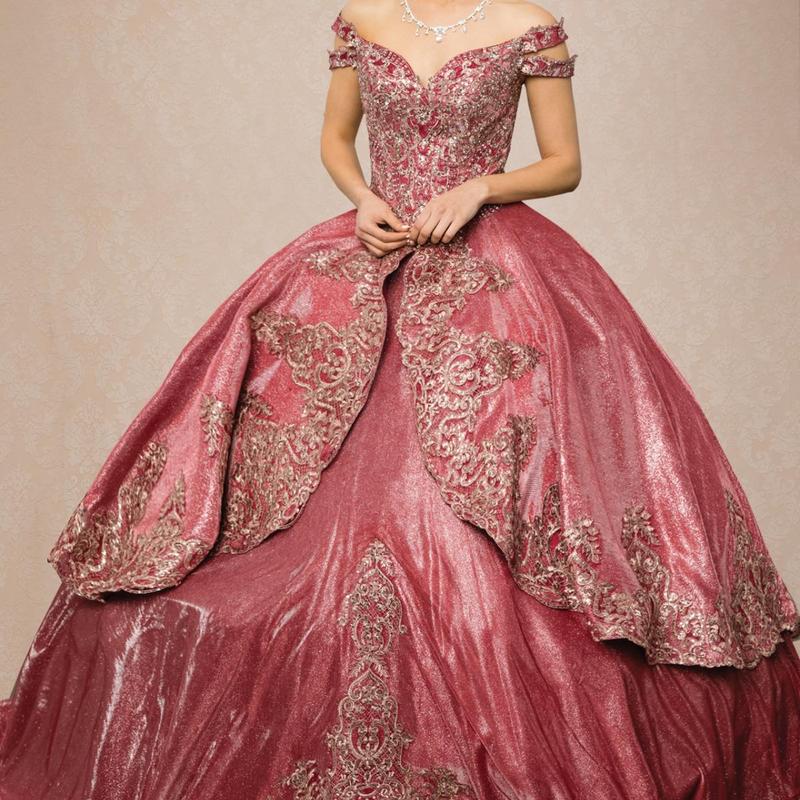 NO.23 Quinceanera Ball Gown Dress Split Skirt and Glitter Tulle Mexican Sweet 15  Formal Party Dress