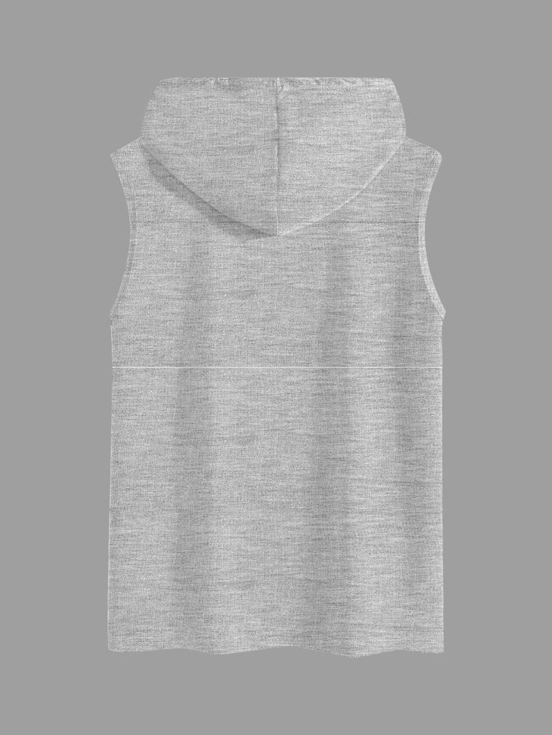 Men's Regular Fit Letter Print Hooded Tank Top, Casual Sleeveless Hoodie Vest for Daily Wear, Fashion Men's Clothes for Summer, Sweatshirts, Menswear, Classic Fit Hoodie