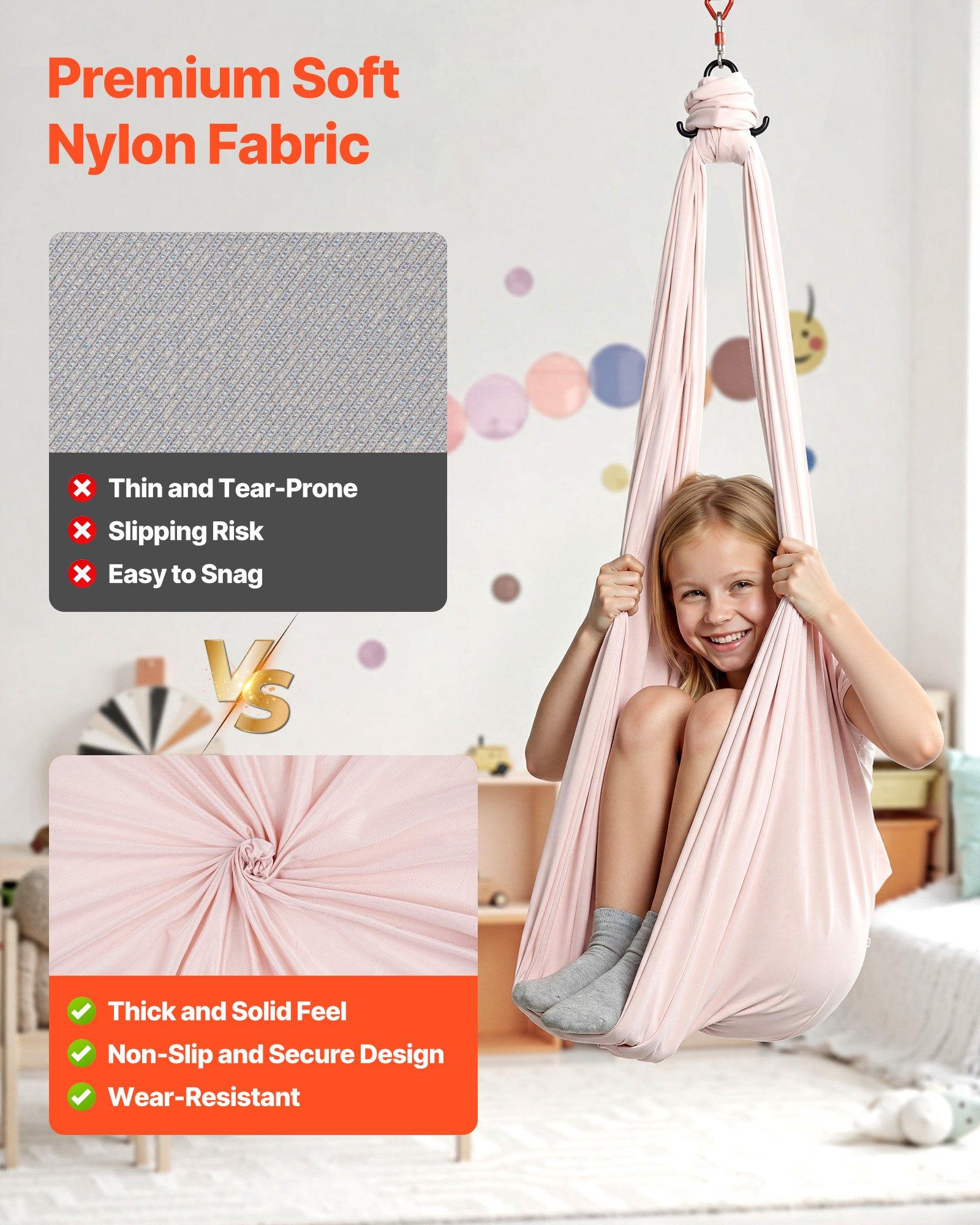 VEVOR Aerial Yoga Hammock, 300 lbs Load Aerial Silk, Yoga Swing with Nylon Fabric, PE Zipper Bag for Parent-Child Interaction, Strengthen Muscles Improve Practice, Hammock and Swing Combo