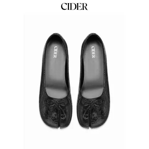 Cider BOWKNOT DECOR SPLIT TOE MARY JANE FLATS