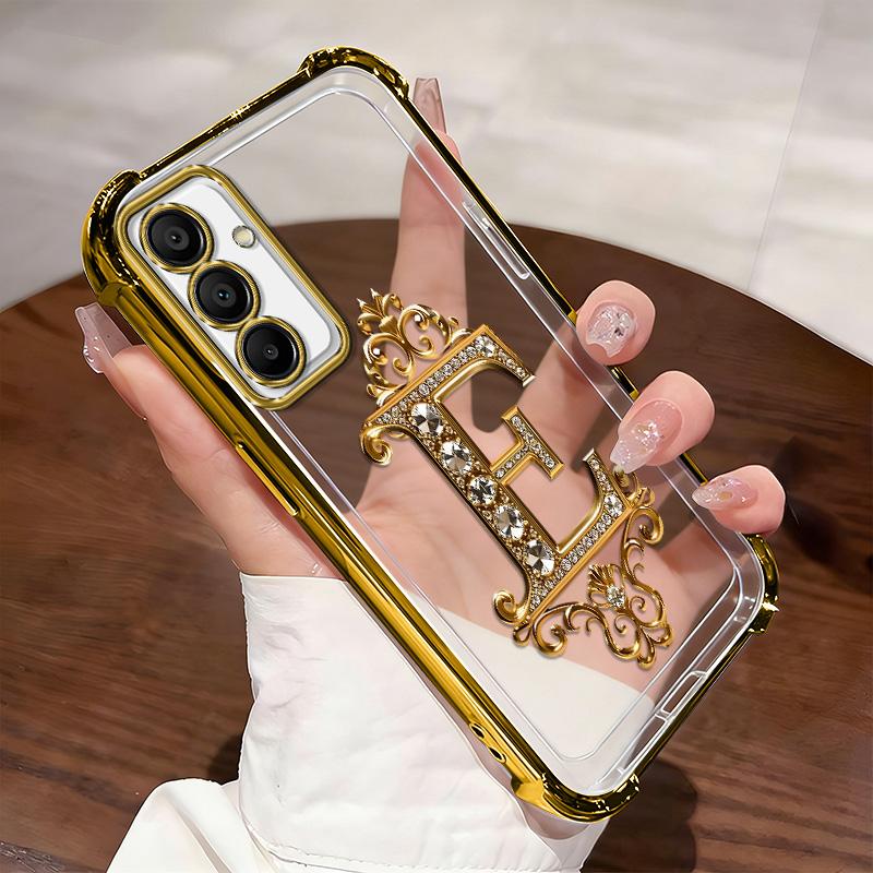 Suitable for [Galaxy A15] high-end phone case🥰，Features a premium-look printed design—not actual 3D diamond studs，Choose from any of the 26 letters. YM99