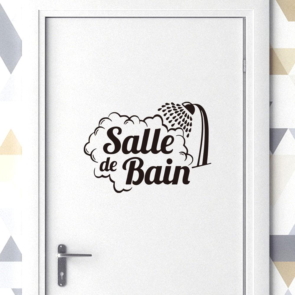 French Bathroom Door Wall Sticker, Flat Sticker for Shower Room, Home Decor Item, Universal Use, No Ca Prop 65, Ideal for Doors