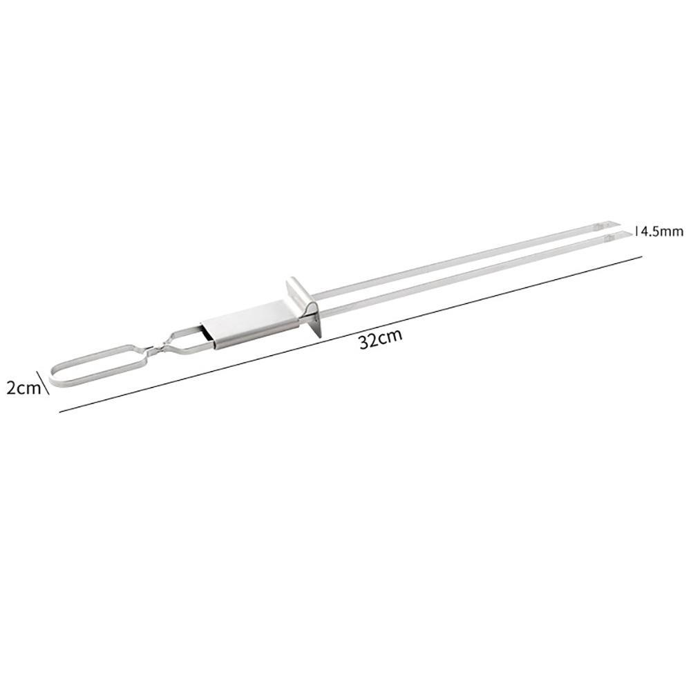 Stainless Steel Barbecue Grill Fork & Skewers Set, Barbeque-Style Double Pronged Forks for Shrimp, Meat, Veggies, Non-Slip Handle, Reusable, Easy to Clean, Ideal for Outdoor Grilling Parties, Barbeque-Style Barbecue Forks