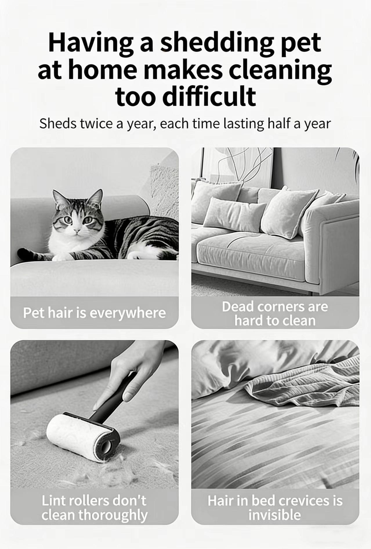 All-in-One Pet Grooming, Vacuuming, and Blowing Machine; Cat Hair Cleaner and Adsorber; Fully Automatic Vacuum Cleaner; Carpet and Bedding Hair Remover; Powerful Suction; Wireless Charging; Multi-Functional