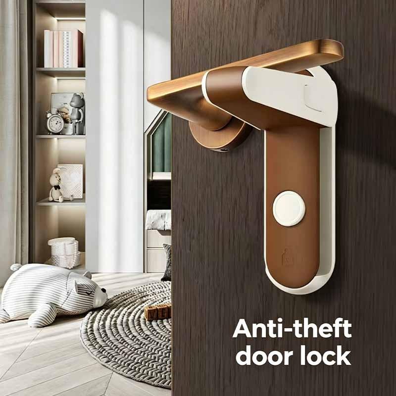 Multi-Function Safety Lock, Child and Pet Protection, No Drilling, Magic Door Handle Lock, Easy Installation, Suitable for Bedroom Doors, Nightstands