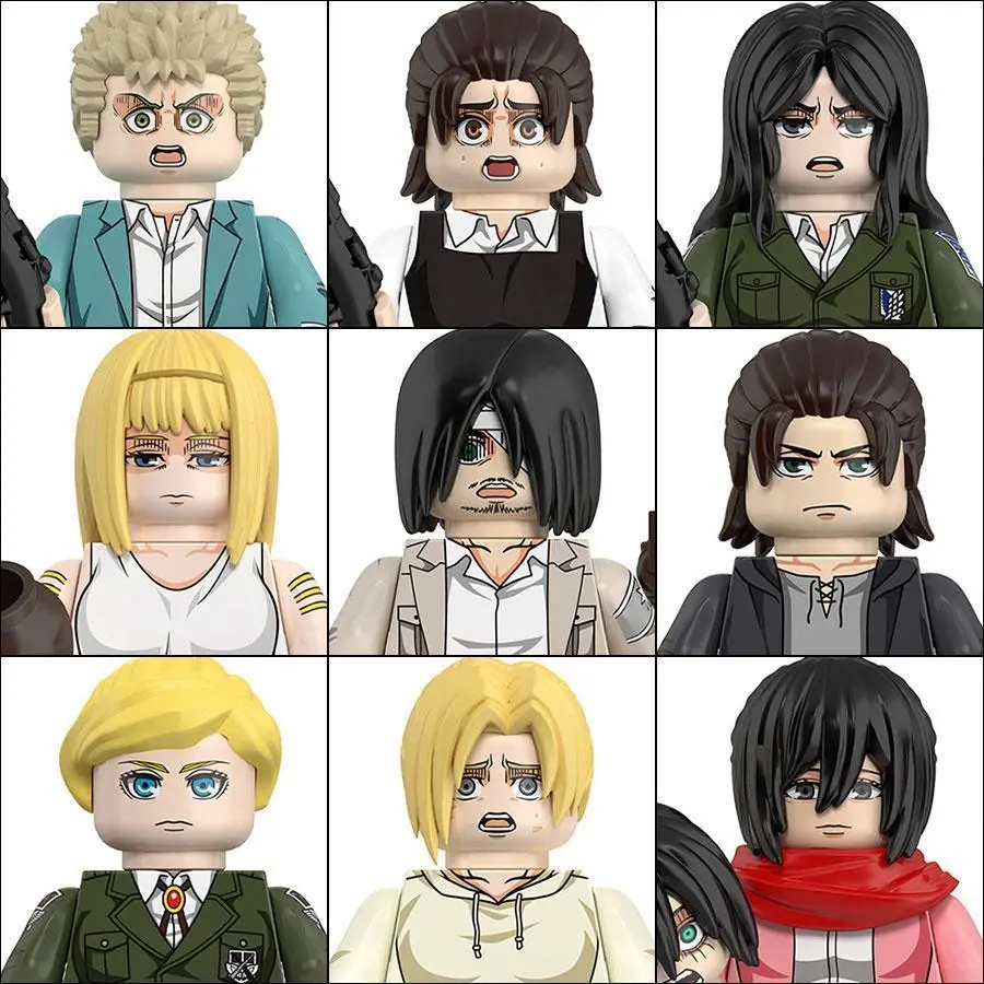 2026 hot item WM6204 Attack on Titan Levi Ackerman Eren Mikasa giant Annie Japanese anime bricks mini action toy figures building blocks Gifts Popular toys