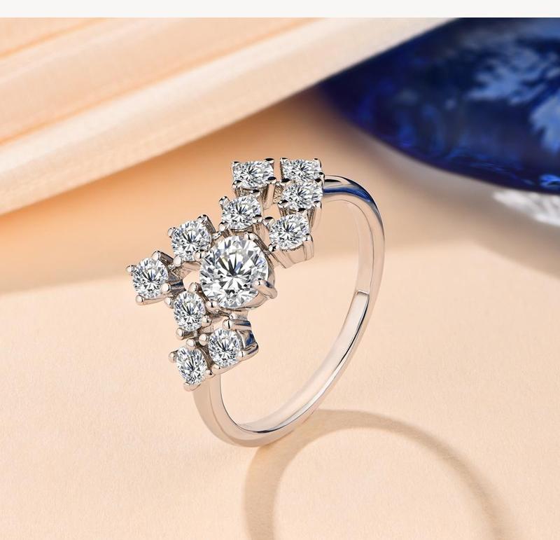 Gorgeous Synthetic Moissanite Ring 1.5CT D Color for Women Birthday Gift Engagement Wedding Fine Jewelry R035