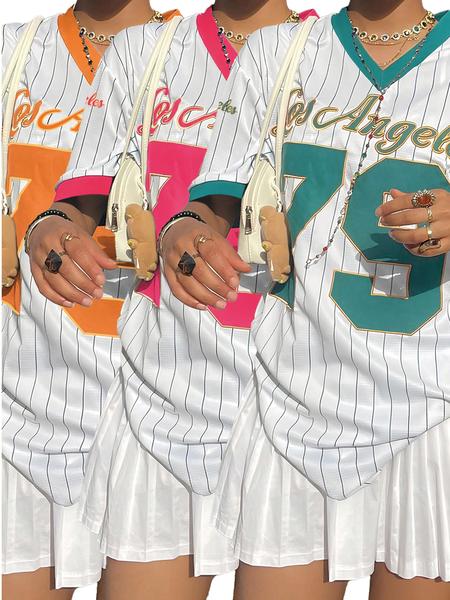 Women's Figure Print V Neck Tee, Fashion and Trends Casual Short Sleeve T-shirt for Daily Wear, Ladies Clothes for All Seasons