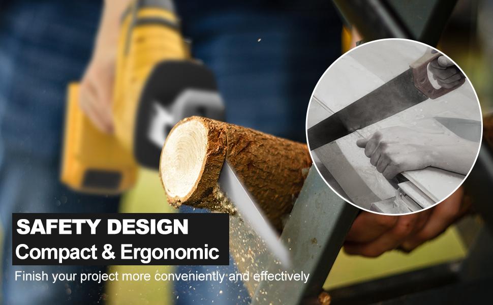 Reciprocating Saw for DeWalt 20V Battery, 3 Variable Speed, Brushless Tool-Free Blade Change, 4 Saw Blades for Metal Wood PVC Cutting