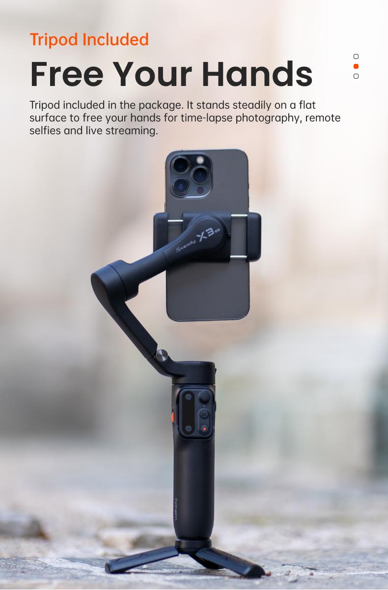 hohem iSteady X3 SE Gimbal Stabilizer for iPhone, Smartphone Foldable Gimbal with Detachable Remote Control, Portable Foldable 3-Axis Phone Gimbal for Android & iPhone17 series, Ideal for Travel Vlogging hohem iSteady X3 SE Gimbal Stabilizer for iPhone, Smartphone Foldable Gimbal with Detachable Remote Control, Portable Foldable 3-Axis Phone Gimbal for Android & iPhone17 series, Ideal for Travel Vlogging