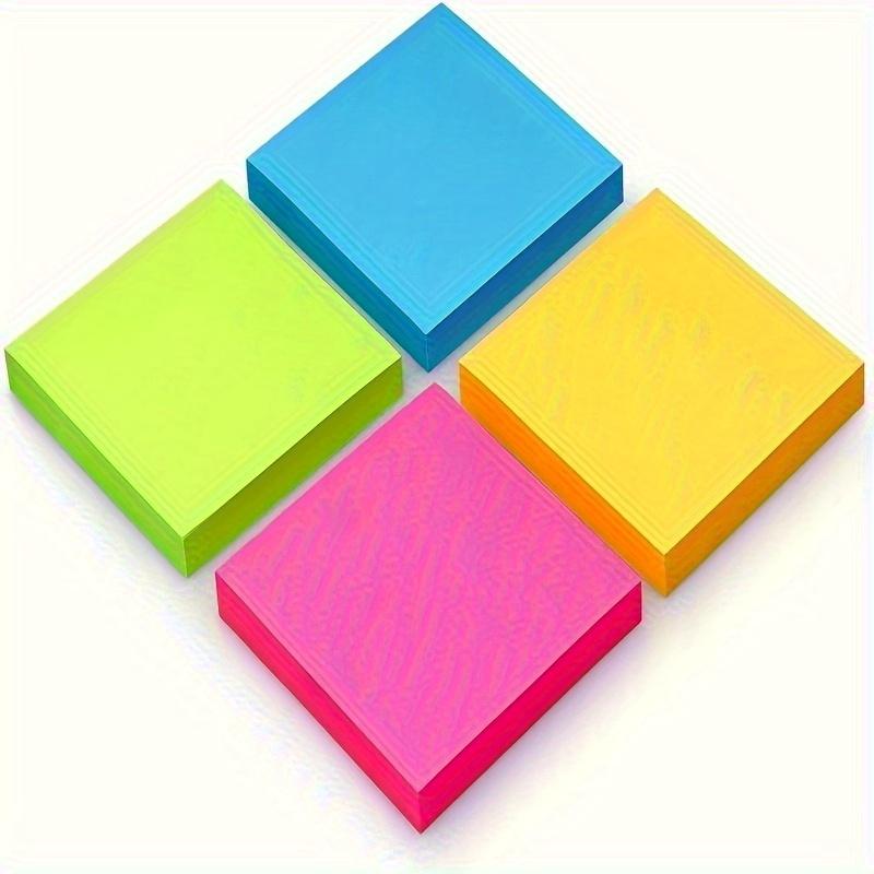 300pcs Vibrant Fluorescent Sticky Note Set: Assorted Colors Perfect for Students & Office Supplies, Cute Pads for Colorful Notebook Organization