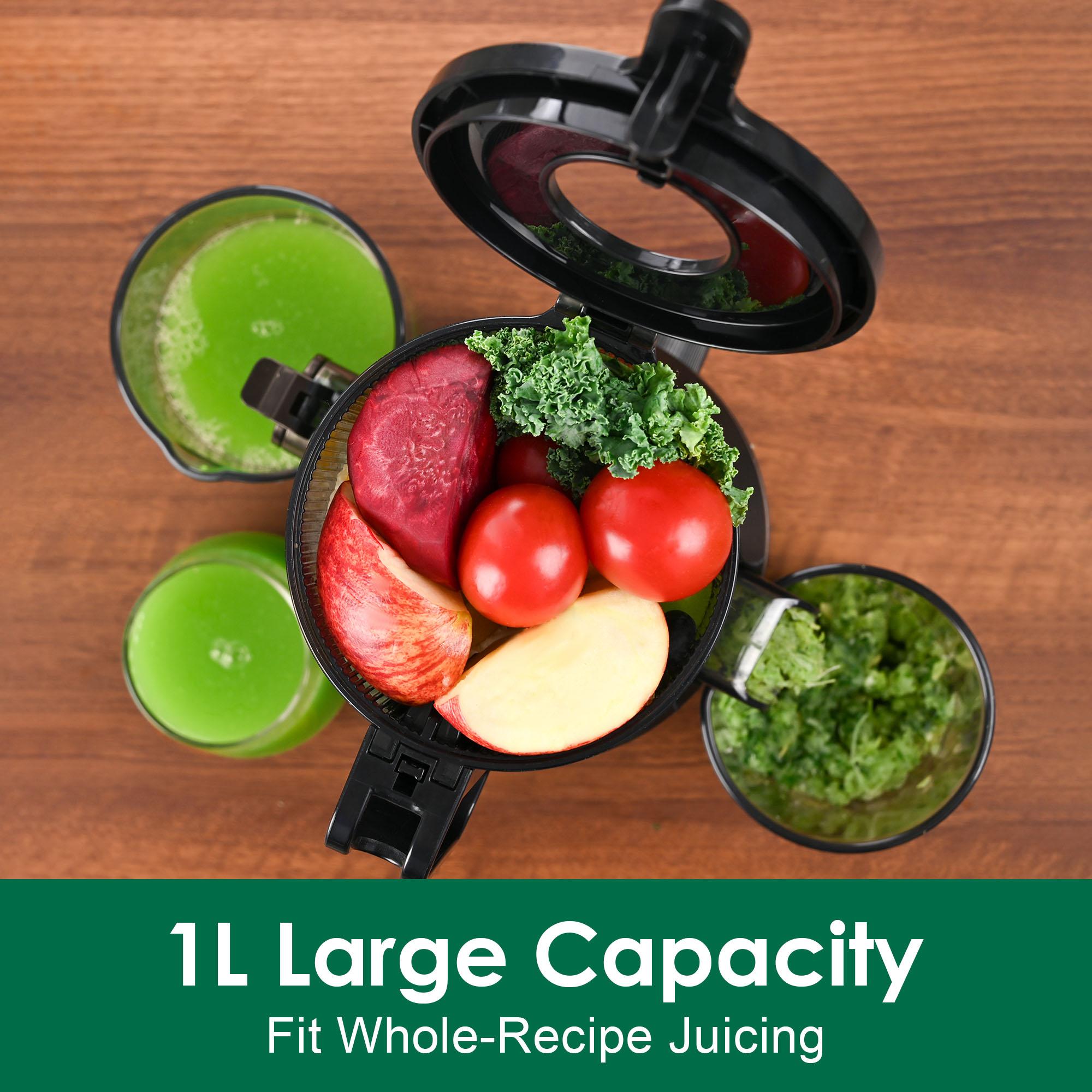 Fretta Cold Press Juicer Machine, 4.25" Large Feed Chute, Compact Juicer Machines for Fruits & Vegetables, Sleek Design Personal Size Tritan BPA-Free Fretta Cold Press Juicer Machine, 4.25" Large Feed Chute, Compact Juicer Machines for Fruits & Vegetables, Sleek Design Personal Size Tritan BPA-Free