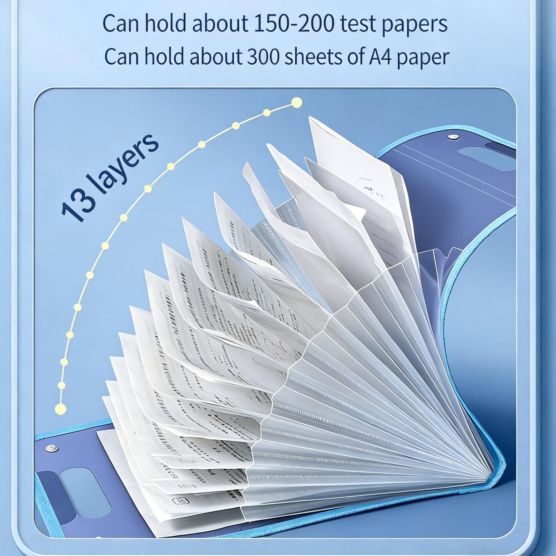 2 Piece Set A4 Student Folder, Multi-Layer File Bag, Large Capacity Exam Organizer, Office Document Storage, Archival Pouch