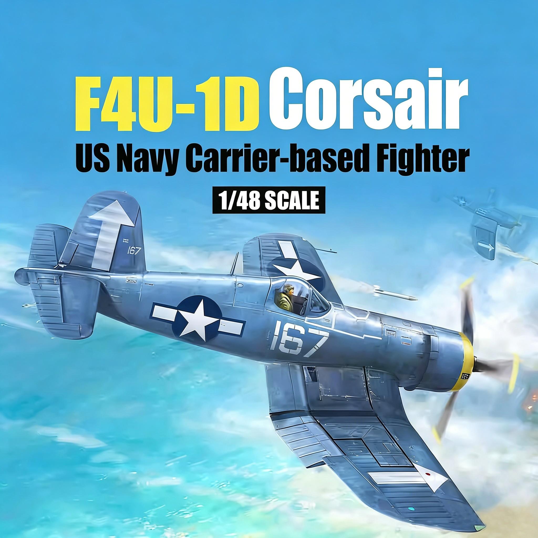 Magic Factory 5006 1/48 Scale Vought F4u-1D Corsair Model Kit, Us Navy Vf-84 Roger Hedrick Okinawa 1945, Plastic Aircraft Hobby