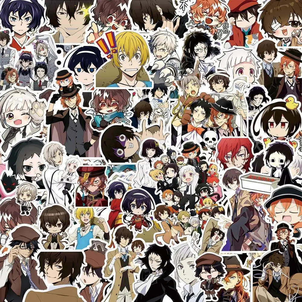 82pcs Bungo Stray Dogs Anime Graffiti Stickers Japanese Manga Decal Packing Laptop Phone Luggage Car Cartoon Sticker Decor Popular stickers 2026 Hot selling toys