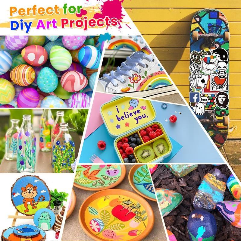 Acrylic Paint Markers Set for Art Painting, Ceramic Glass Canvas Mugs Wood Easter Eggs Christmas DIY Crafts Supplies, Paint Pens Markers, Acrylic Drawing Markers