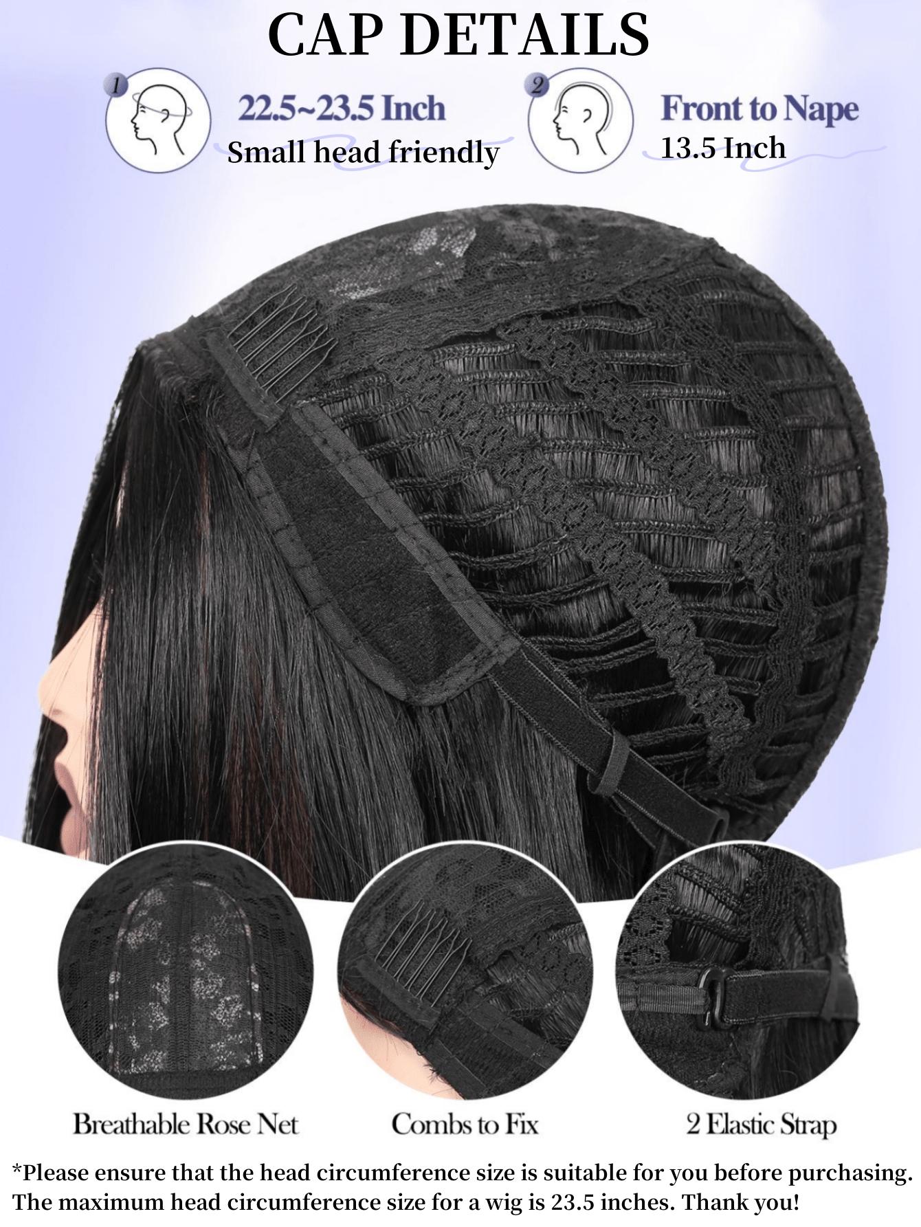 1 Pcs Short Bob Wig Bowl Cut Wig, Synthetic Wigs for Women, Daily Date Vacation Use, Ombre, All Seasons