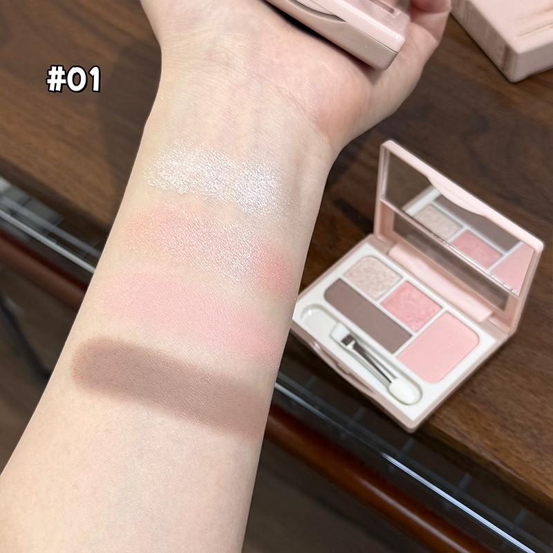 Aegyosal Four-Color Eyeshadow Palette, Mixable Pigments for All Skin Tones, Natural Contour & Brightening, Daily Makeup Essential