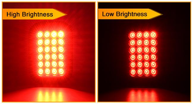 Nilight 5” X 3” Rectangular Trailer Tail Light 4 PCS White Red 24LED Brake Turn Signal Reverse Lights w/Flush Mount Grommets Plugs IP67 Waterproof for 12V Truck ATV UTV Trailer Bus RV Camper