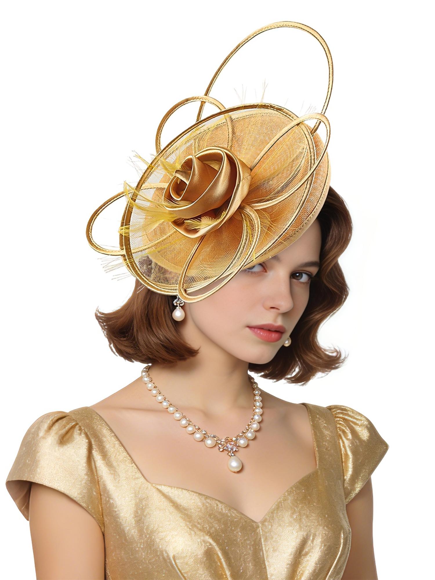 Women's Novelty Fascinator with Headband for Derby Parties and Stage Performances, Elegant and Eye-Catching Hair Accessory