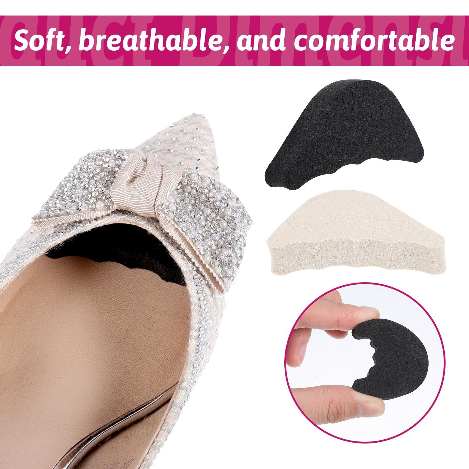 2 Pairs Adjustable Toe Filler Pads. Soft Sponge Toe Cushion Inserts Fit High Heels, Casual Shoes, Flat Shoes And Sneakers. Reusable Toe Gap Fillers For Loose Shoes, Effectively Improve Wearing Comfort. Toepads