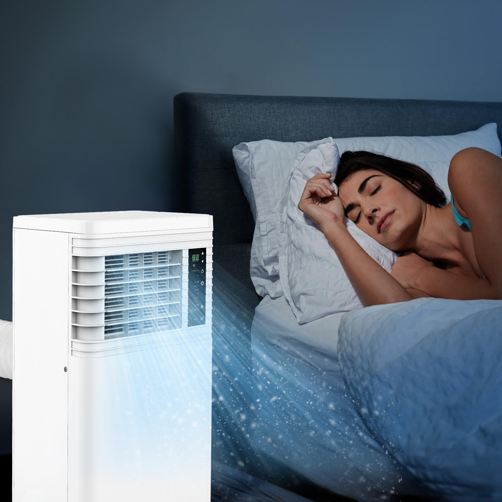 COWSAR 8,000 BTU Portable Air Conditioners Cool Up to 350 Sq.Ft, 4 Modes Portable AC with Remote Control, LED Display, 24Hrs Timer, Installation Kits for Home/Office/Dorms, White