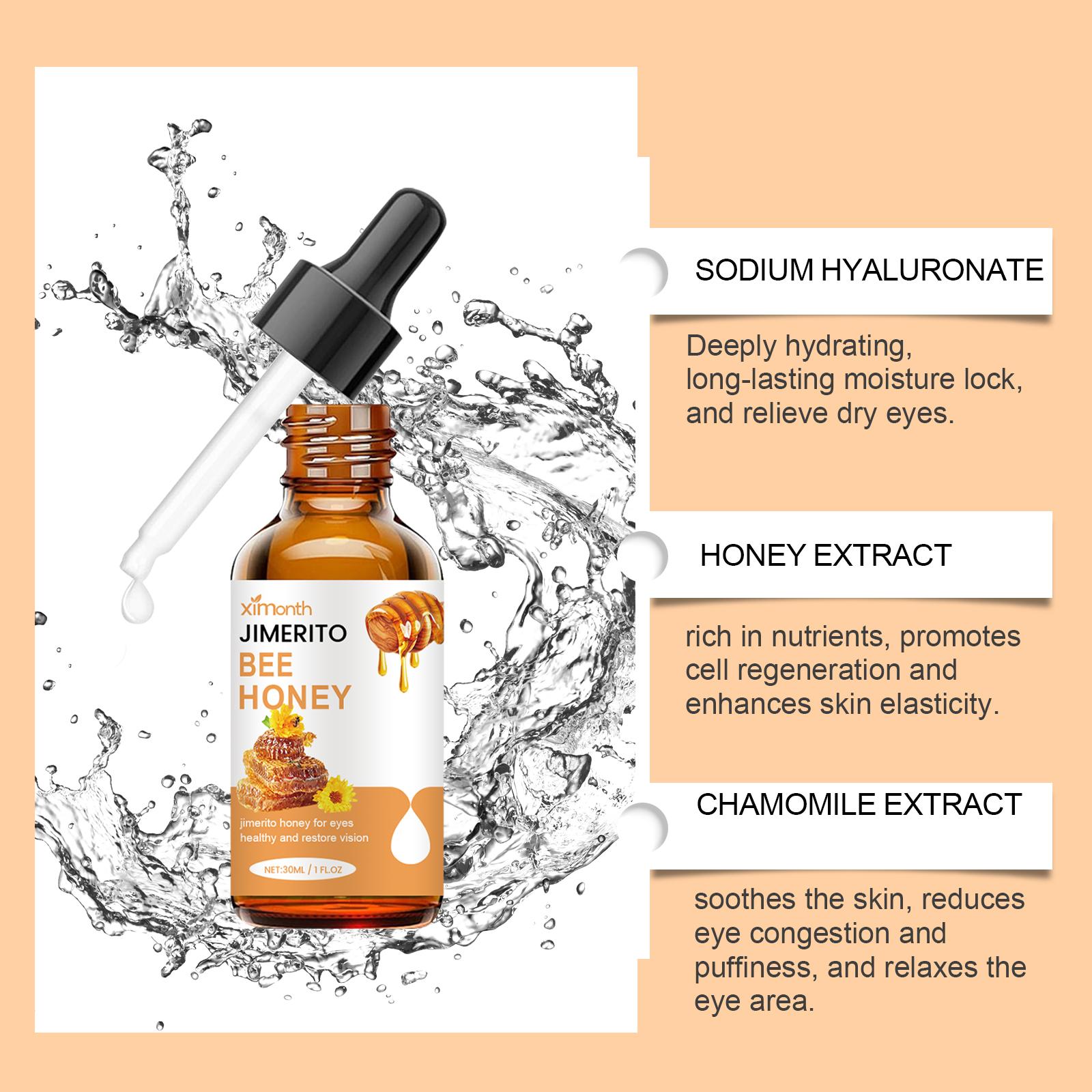 Honey Eye Care Serum,Honey Eye Cleansing Serum,Skincare Comfort Bee Honey Eye Soothing Lotion Honey Essence Fast-Acting Eye Cream, Daily Use Eye Care Product.
