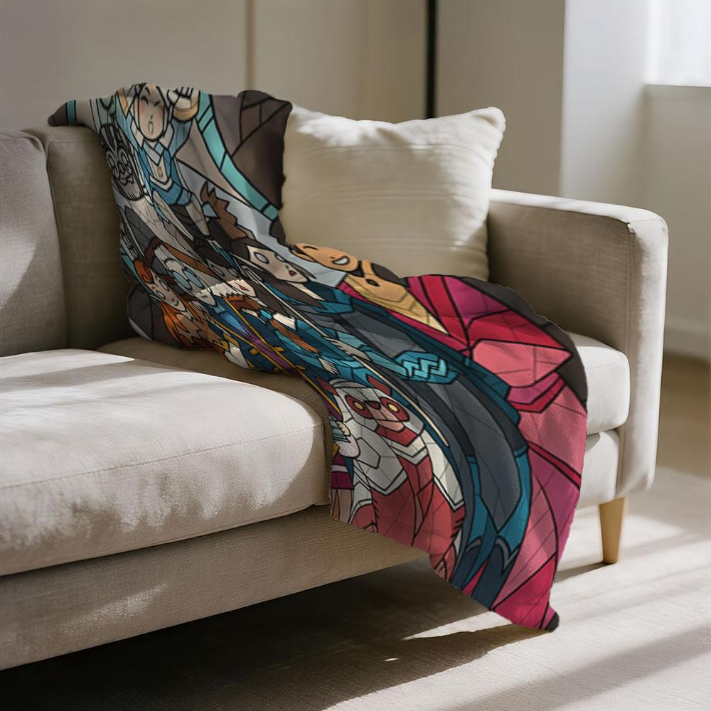 Role-Themed Polyester Flannel Blanket - Modern Style, Thick Fleece Blanket, Snuggle Blanket for Bedroom, Couple Memorial Blanket, Oversized Warm Blanket, Area Blanket for Living Room