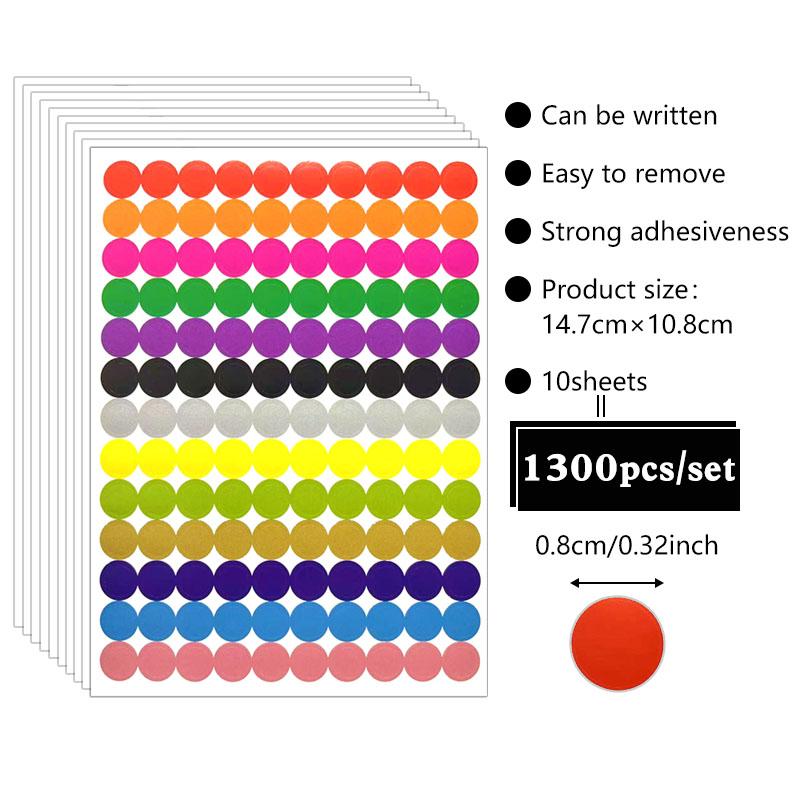 Colorful Dot Marking Classification Stickers DIY Craft Material, 10 ...