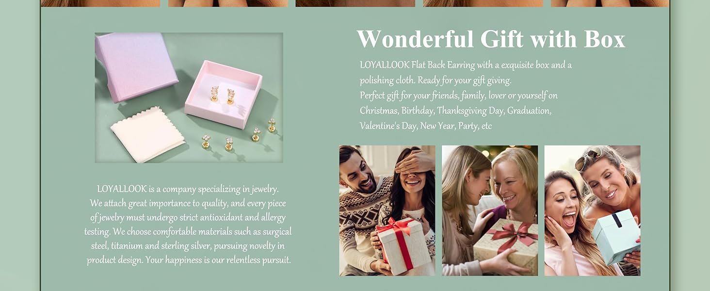 925 Sterling Silver Flat Back Stud Earrings for Women, Hypoallergenic 14k, Small Cz Helix Conch Tragus Piercing Jewelry 20g