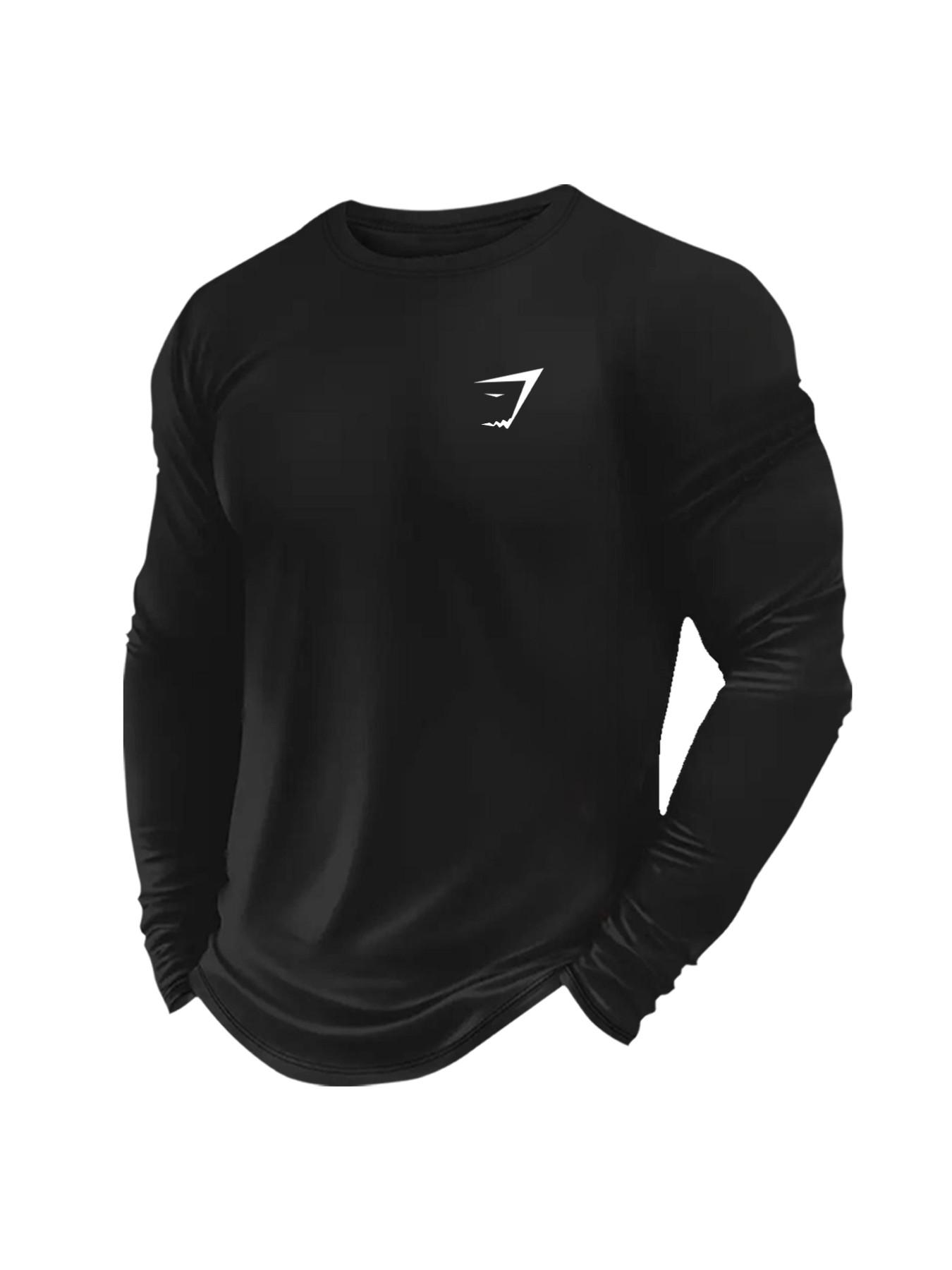 Men's Long Sleeve Athletic Workout Shirt, Breathable Quick-Dry Gym Top for Training & Daily Wear, Activewear Fitness, Athletic Style Activewear