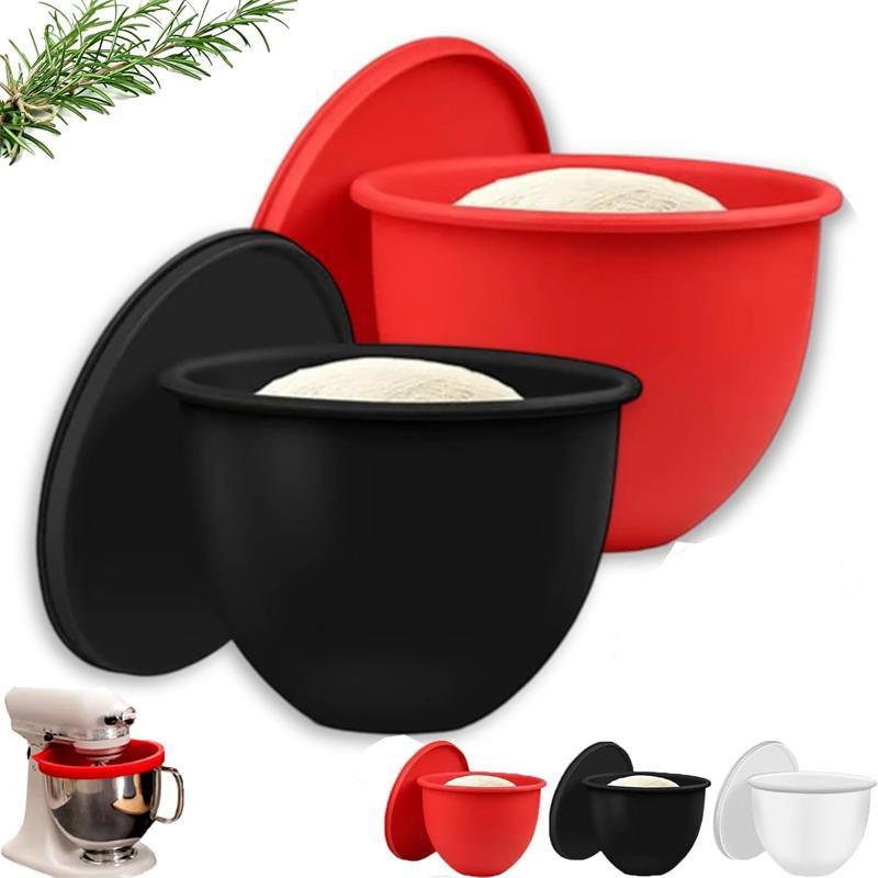 5qt Silicone Mixing Bowl with Reusable Spout and Lid, Dishwasher & Microwave Safe, Non-Stick Easy Clean Design, Compatible with Stand Mixers, Kitchen Bowls