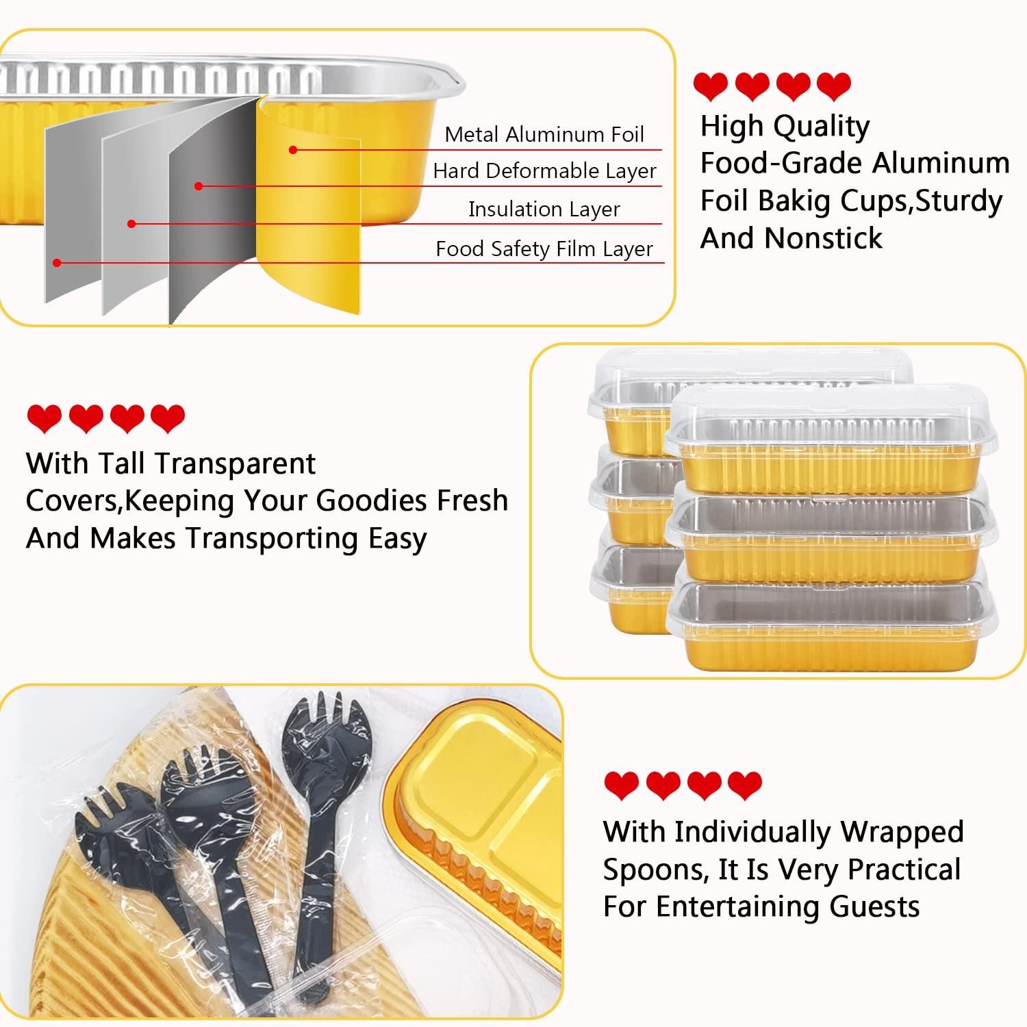 30pcs Aluminum Baking Cup Set, Creative Multi-Functional Sweet Treat Box, Ideal for Cake, Bread, Sushi, Cheese, Kitchen, Party, Holiday