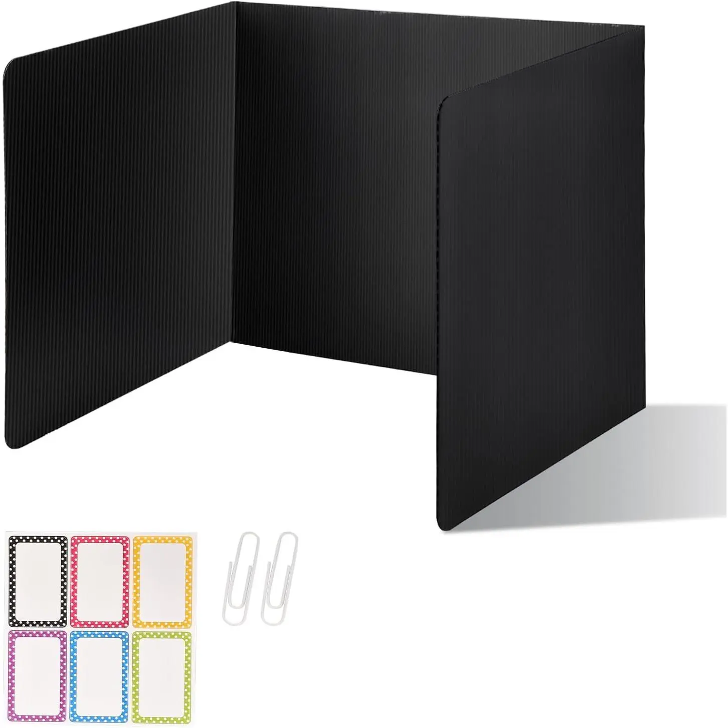 2 Pack Desk Dividers for Students,3-Fold Privacy Screens,Testing Dividers | For Classroom,Waterproof,Plastic Easy Clean Privacy Shields for Student Includes Extra Labels and Paper Clip
