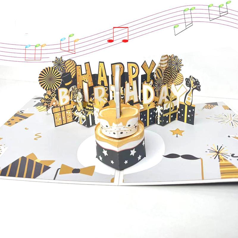 3D Pop Up Birthday Card with Music and Blowable LED Candle - Magic Blow-Out Greeting Card for Women, Men, Kids - Fits Any Age 1-100 Milestone Birthday Celebration Gifts Decorations for Women, Men, Mom, Wife, Husband, Boy, Girl