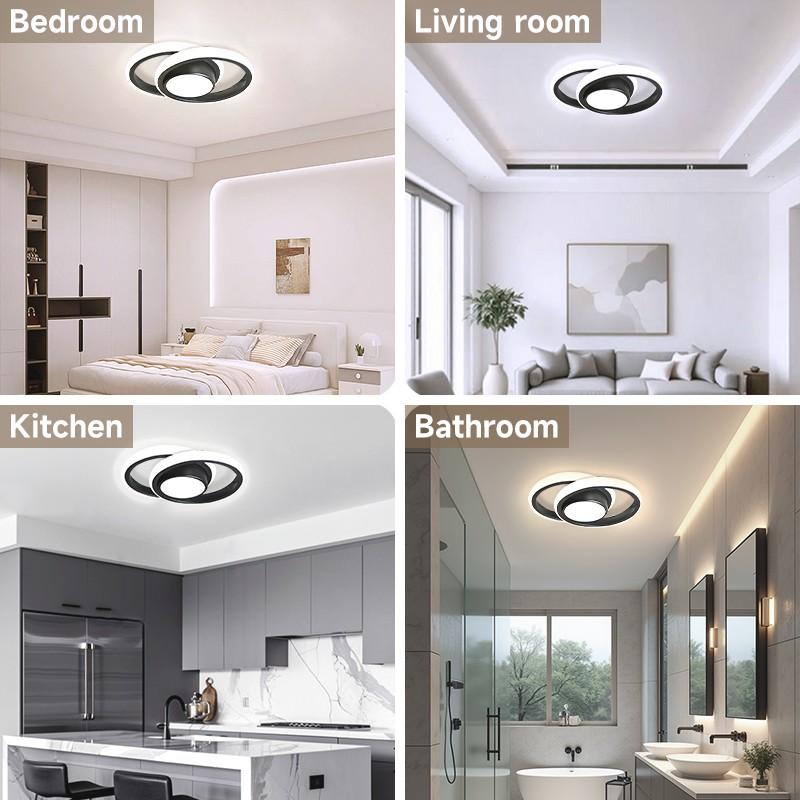 Modern LED Ceiling Light, Adjustable Dimmable Half-Inset Lighting, Home Decor Lamp for Kitchen Bedroom Living Room, Perfect Gift, Adjustable Dimming