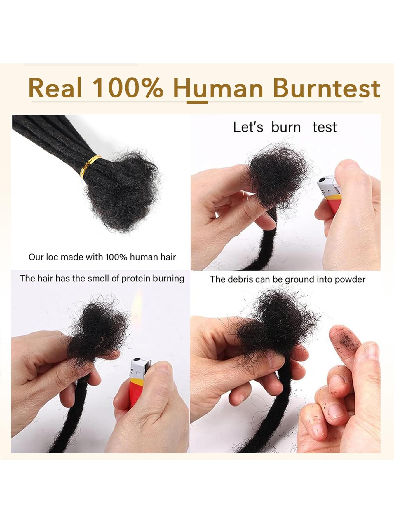 Loc Extension Human Hair 0.4cm Width 12inch 30 Strands 100% Full Handmade Permanent Dreadlock Extension Human Hair for Women/Men/Kids Can Be Dyed Bleached Curled