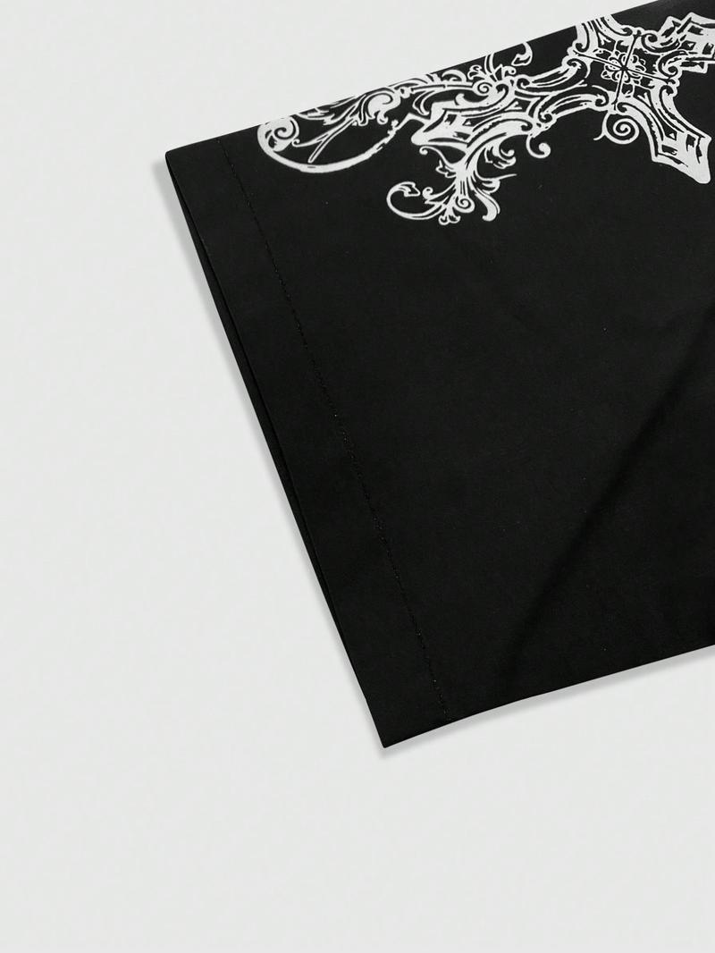 Men's Street Style Single-Breasted Short Sleeve Casual Shirt Y2K, All over Print, Fashionable Summer Wear, Comfortable Fit