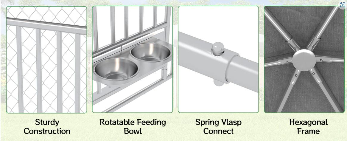Transparent Pet Playpen, 8/12/16-Panel Pet fence with Door,  Indoor Dog Pen, 41*41*24/61*61*24, Foldable, White