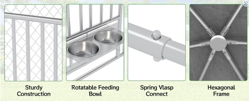 Transparent Pet Playpen, 8/12/16-Panel Pet fence with Door,  Indoor Dog Pen, 41*41*24/61*61*24, Foldable, White
