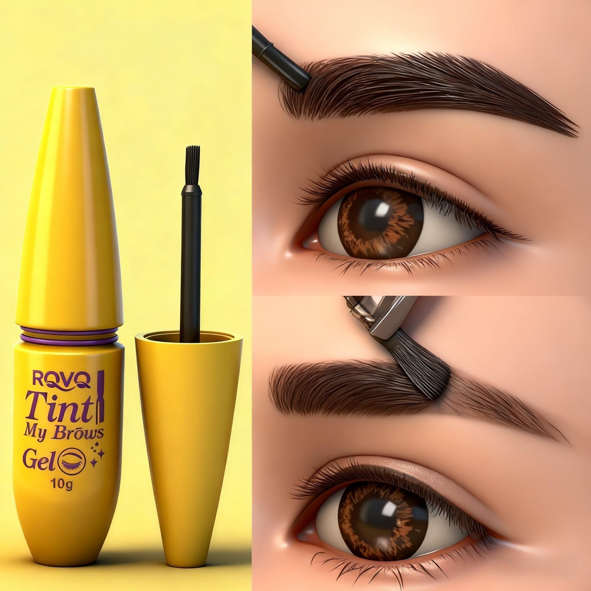 Long-Lasting Waterproof Brow Gel, Easy Removal Formula, Natural Look, Shades, Perfect for All Skin Types, Fashionable Packaging